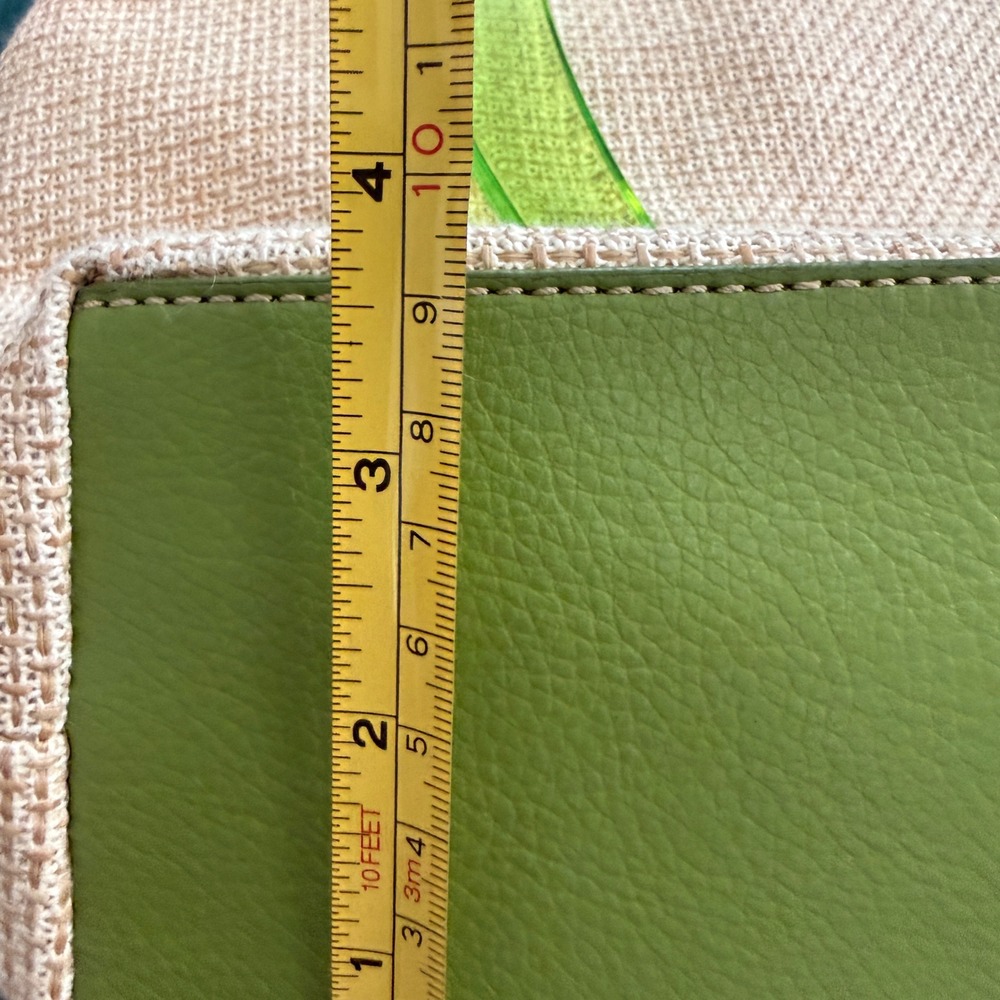 Relic‎ Handbag Straw Satchel Green Lucite Handles Floral Charm Y2K Vintage Style - Picture 7 of 14